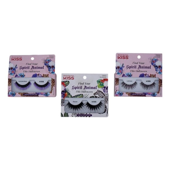 Kiss Find Your Spirit Animal Limited Edition Eyelashes, Set of 3 (Leopardess, Ra - Picture 1 of 3